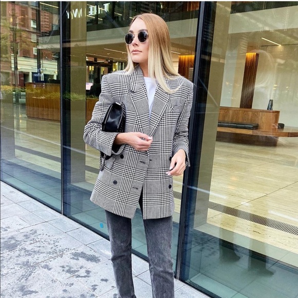Last🔥Zara oversized houndstooth blazer B favorite - Picture 5 of 12